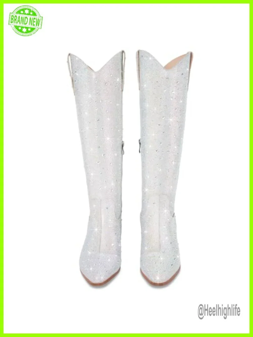 Cowgirl Ankle Boots Rhinestone Chunky Heel Side Zipper Western Booties